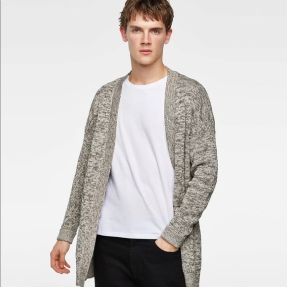 Zara Man Twist Knit Open Cardigan - Picture 2 of 7